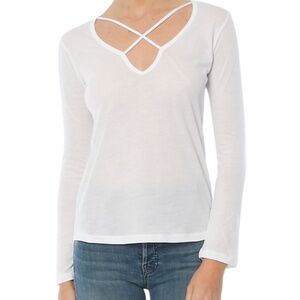 LNA White Long Sleeve Top